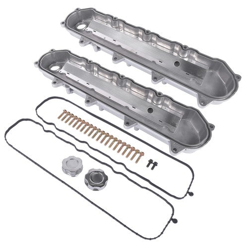 DURAFORCE Polished Engine Valve Covers for Chevy Small Block LT GEN V 5.3 6.2 LT4 L83 L86