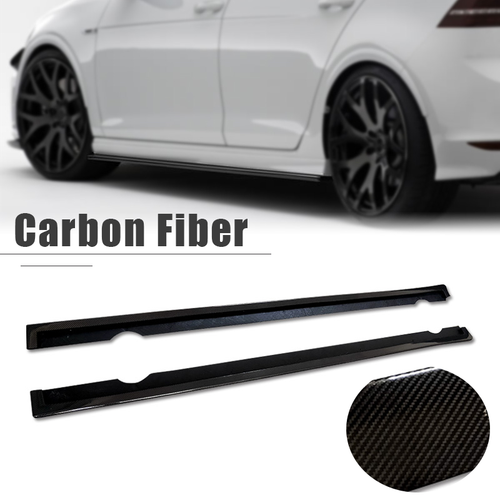 DURAFORCE Carbon Fiber Side Skirts Extension Pair for Volkswagen GOLF 7 R VII MK7 2013-16