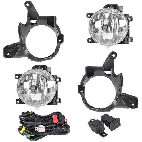 DURAFORCE For Toyota RAV4 2013-2015 4DR Front Bumper Fog Lights Lamps+Switch Kit Clear