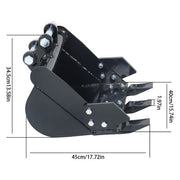 DURAFORCE New Mini Excavator 400mm Tooth Bucket Digger Machine Attachment With Teeth