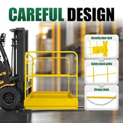 DURAFORCE Forklift Safety Cage Work Platform Basket 36x36 Construction 1200lbs for Aerial