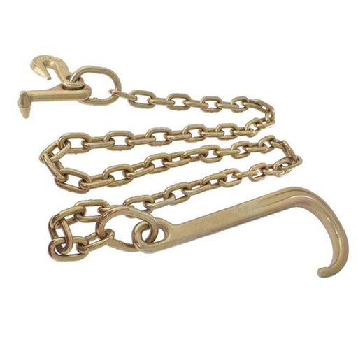 DURAFORCE US Grade 70 Wrecker Tow Chain 5/16 x 6 FT 15" Axle J Hook Hook Rollback Carrier