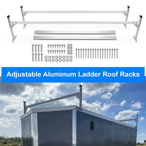 DURAFORCE Cargo Adjustable Roof Mount Ladder Rack 4-8.5 Feet for Enclosed Opened Trailer