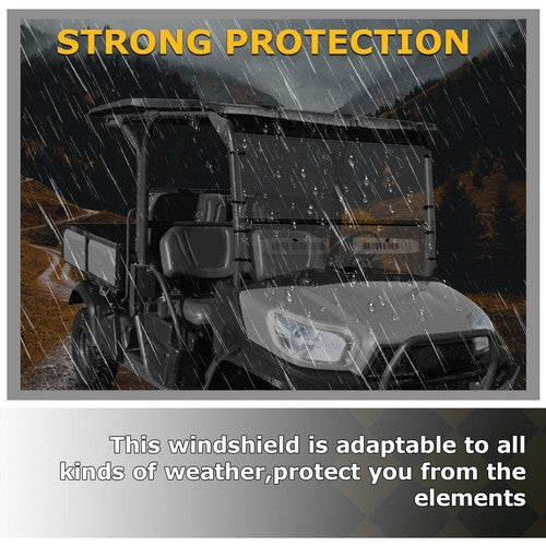 DURAFORCE New Front Vented Windshield 2 PIECE Clear For Kubota RTV1140 CPX 2009-2016