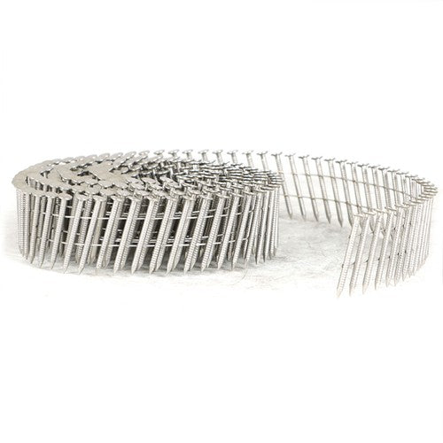 DURAFORCE 3600Pcs 15 Degree Wire Coil 1-1/4” ×.09” Ring Shank Stainless Steel Siding Nails