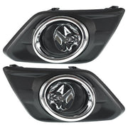 DURAFORCE Pair For 2014 2015 2016 Nissan Rogue Clear Fog Lights Lamp w/Bulb +Switch +Bezel