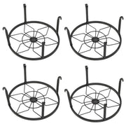DURAFORCE 4 Pack 9inch Black Metal Plant Stands Heavy Duty Plants Holder Flower Pot Stand