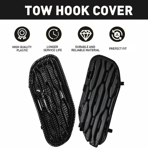 DURAFORCE 68414296AA Front Bumper Grill Tow Hook Cover Bezel For 2019-2023 Dodge RAM 1500