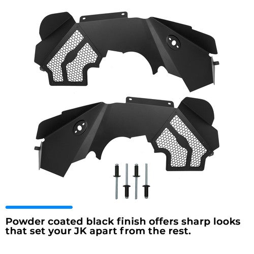 Aluminum Front Inner Fender Liners for 2007-2018 Jeep Wrangler JK JKU
