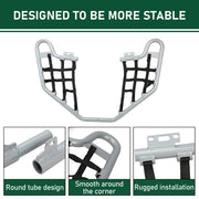 DURAFORCE For Honda TRX 700XX 08-09 Pair Foot Rest Aluminium Silver Nerf Bars W/Black Nets
