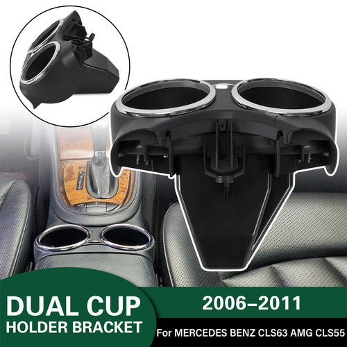 DURAFORCE Black Dual Drink Cup Holder For 2006-2011 Mercedes-Benz CLS500 #21968004149051