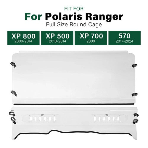 DURAFORCE Clear Full Size Front Vented Windshield Fit Polaris Ranger XP 700/ 800 EFI 2009