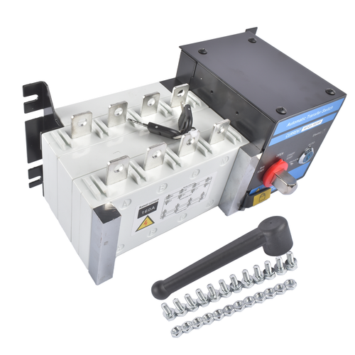 DURAFORCE Industrial Automatic Transfer Switch 4P 160A 110V or 220V Plastic Copper Steel