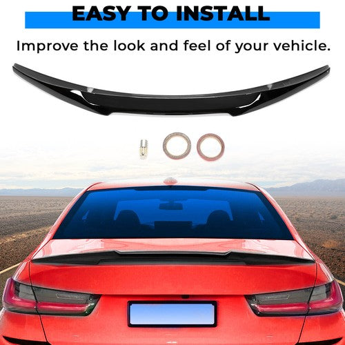 Rear Trunk Spoiler Rear Wing For 19-25 BMW G20 330i G80 M3 Gloss Black M4 Style