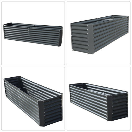 DURAFORCE 8x2x2 Ft Metal Raised Garden Beds Metal Planter Box Easy Assembl