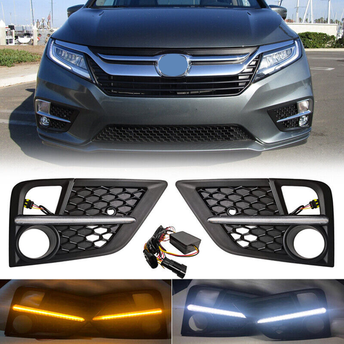 DURAFORCE LED Turn Signal Fog Lights Covers Double Colour for Honda Odyssey 2018 2019 2020