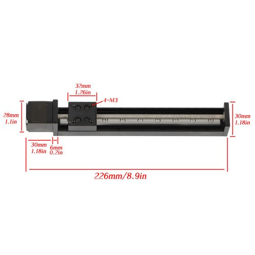 DURAFORCE 150mm Effective Travel Length Mini Guide Lead Screw T6x1 w/ NEMA11 Stepper Motor