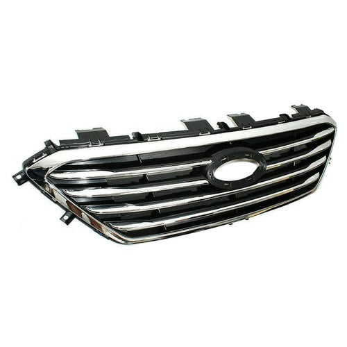 DURAFORCE Grille Bumper Assembly For Hyundai Sonata 2015 2016 2017 Upper Black Chrome