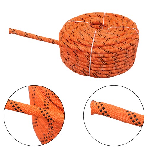 DURAFORCE 48 Stranded Braided Rope 3/8"×120' Orange Black Breaking Strength 3430 Pounds
