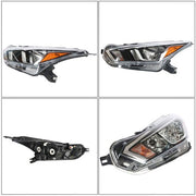 DURAFORCE Pair Headlights Assembly Set Fit Clear Lens Chrome For Nissan Versa 2020-2021