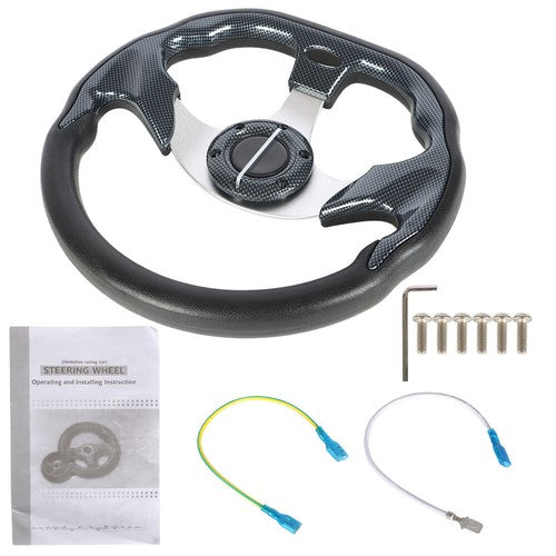 DURAFORCE 12" inch Golf Cart Steering Wheel For Yamaha EZGO Club Car Black USA