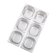 DURAFORCE 6 Pack 6 Inch Deep Thickened 1/6 Size Stainless Steel Steam Table Pans