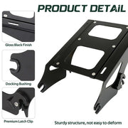 DURAFORCE Black Chopped Trunk Backrest Mount Rack Fit For Harley Road Glide 14-26 Touring