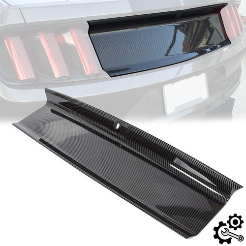 DURAFORCE Carbon Fiber Look Trunk Panel Decklid Rear Trim Cover for 2015-2023 Mustang GT