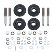 DURAFORCE 4 Sets 4 on 4"Trailer Hub Kit and 1" Round BT8 Spindle W/Trailer Bearing