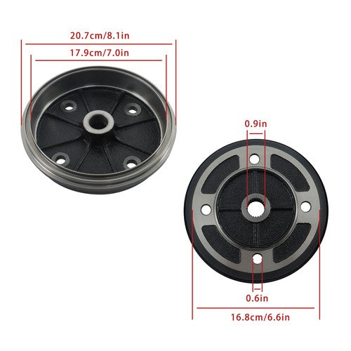 DURAFORCE 41038-1226 41038-1227 Rear Brake Drum For Kawasaki Mule 2500 2510 2520
