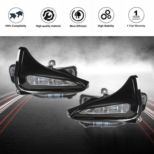 DURAFORCE Right+Left Side For 17-19 Toyota Corolla LE Fog Lights Assembly w/ Wiring+Switch