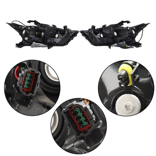DURAFORCE For Maxima S|SL|SV 2016-2017 18 Headlights Clear Lens LH+RH Pair Housing Chrome