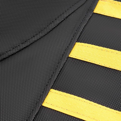 Black Yellow Ribs PVC Multi Grip Seat Cover for Suzuki Z400 LTZ 400 2003 2009