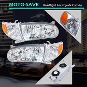 DURAFORCE For Toyota Corolla 2001-2002 Headlights Headlamp w/Corner Signal Lamp Pair
