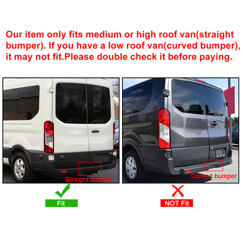 Rear Bumper with Reinforcement Cross Member Bracket Bar for Ford Transit 2015-2022
