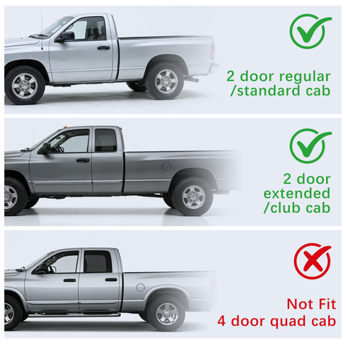 Rocker Panels for 94-2002 Dodge Ram 1500 2500 3500 Full Size Pickup Standard Cab