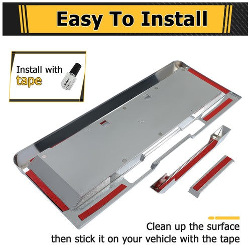 Rear License Plate Trim Cover Frame for 2003 2005 Hummer H2 SUV Chrome With Holes
