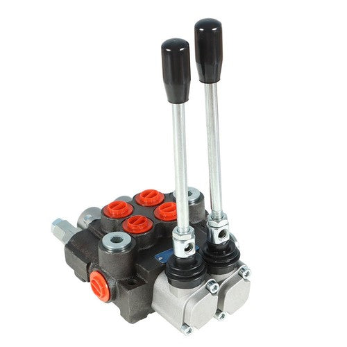 DURAFORCE 11 GPM 2 Spool Hydraulic Monoblock Double Acting Control Valve SAE Ports US