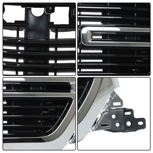 DURAFORCE W/Chrome Grille Front Grill Glossy Black New For Dodge Ram 1500 2019 2020-2022