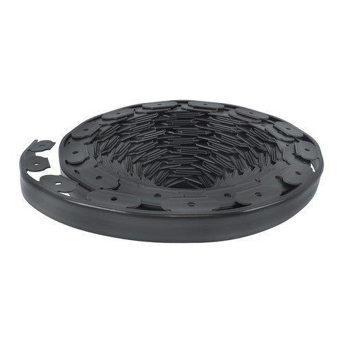 DURAFORCE Garden Edging Landscape Edging with 64 8in Spikes for Lawn 1.5 Inch 100FT Black