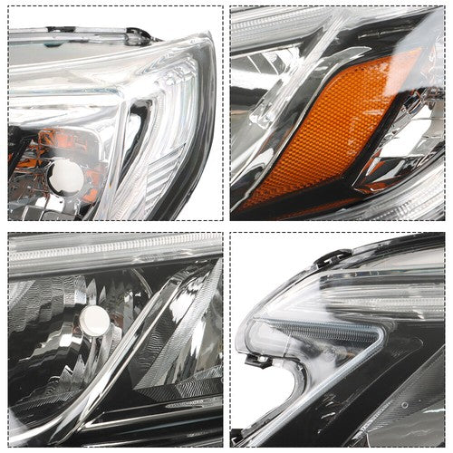 DURAFORCE Halogen Headlight Assembly For Honda CR-V 2015-2016 Black Driver/LH W/DRL Front