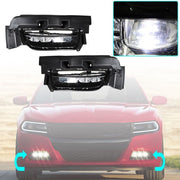 DURAFORCE LED Fog Lamps Assembly w/ Switch+Wiring+Cover For Dodge Charger 15-17 LH+RH