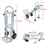 DURAFORCE 1000 LBS Capacity 3 in 1 Convertible Hand Truck for Warehouses & Factories