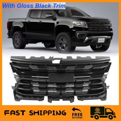 DURAFORCE Front Upper Grille With Gloss Black Trim For Chevy Colorado 2021-2022 84922758