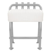 DURAFORCE 29in Aluminium White Boat T Top Leaning Post Seat S Size Long Cushion Universal