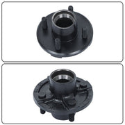 DURAFORCE 4 Sets 4 on 4"Trailer Hub Kit and 1" Round BT8 Spindle W/Trailer Bearing