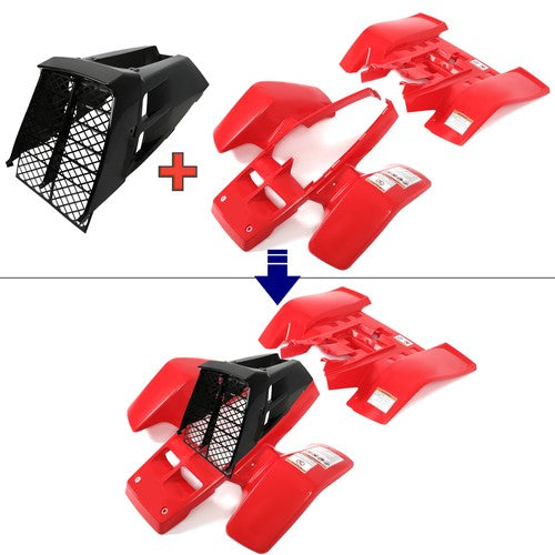 DURAFORCE Fenders + Gas Tank Plastic + Grill Kits For Yamaha Banshee 350 YFZ350 1987-2006