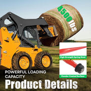DURAFORCE For Tractor Spike Fork Tine 49" Red Hay Bale Spear Cap Quick Attachments 4500LBS