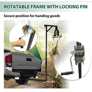 DURAFORCE Truck 2" Hitch Game Hoist 600LB Big Game Hunting Deer Hoist Winch Lift w/Gambrel
