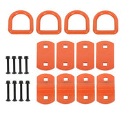 DURAFORCE 1/2" Thick Orange Bolt-On Forged D Ring 12000 LBS Break Strength (Pack of 4)
